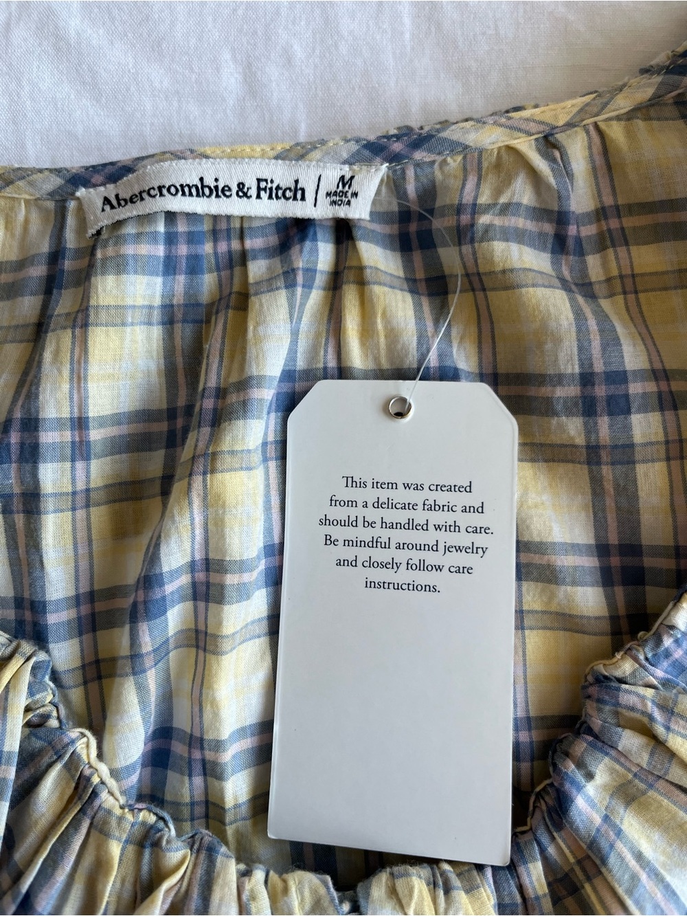 Abercrombie & Fitch Yellow and Blue Plaid Scoop Neck Tank - Picture 4 of 5